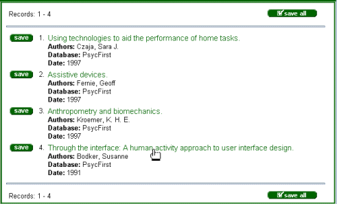 brief - user interface - PsycFirst