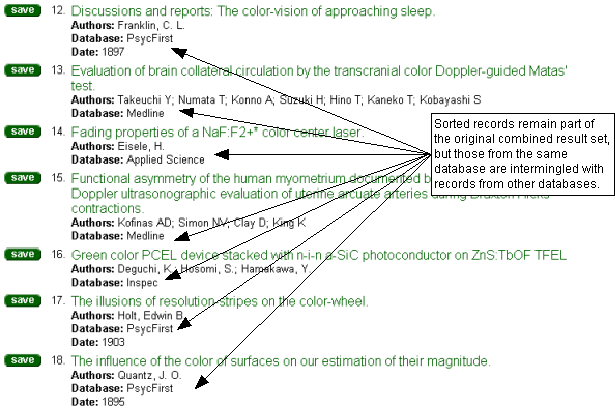 Displaying combined and sorted results