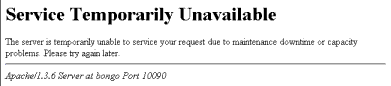 System Unavailable Message