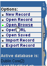 Options menu-Open Browse