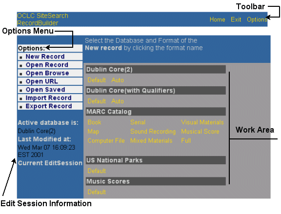 Record Builder screen layout