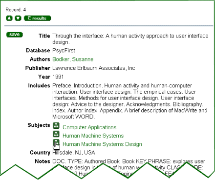 full record - user interface - PsycFirst